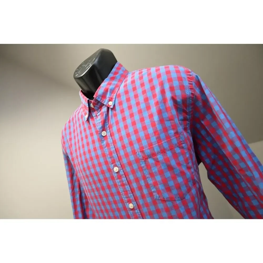 J Crew Casual Plaid Dress Shirt Button Up Front Pocket Long Sleeve Mens Sz Large